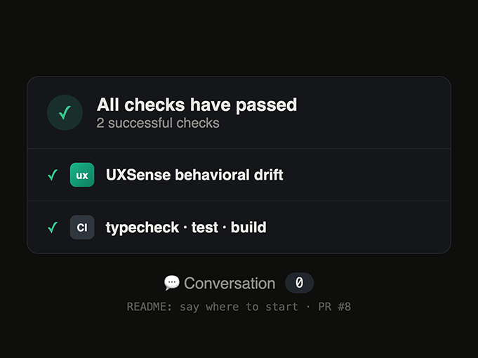 A PR with only a green Drift check and no comment
